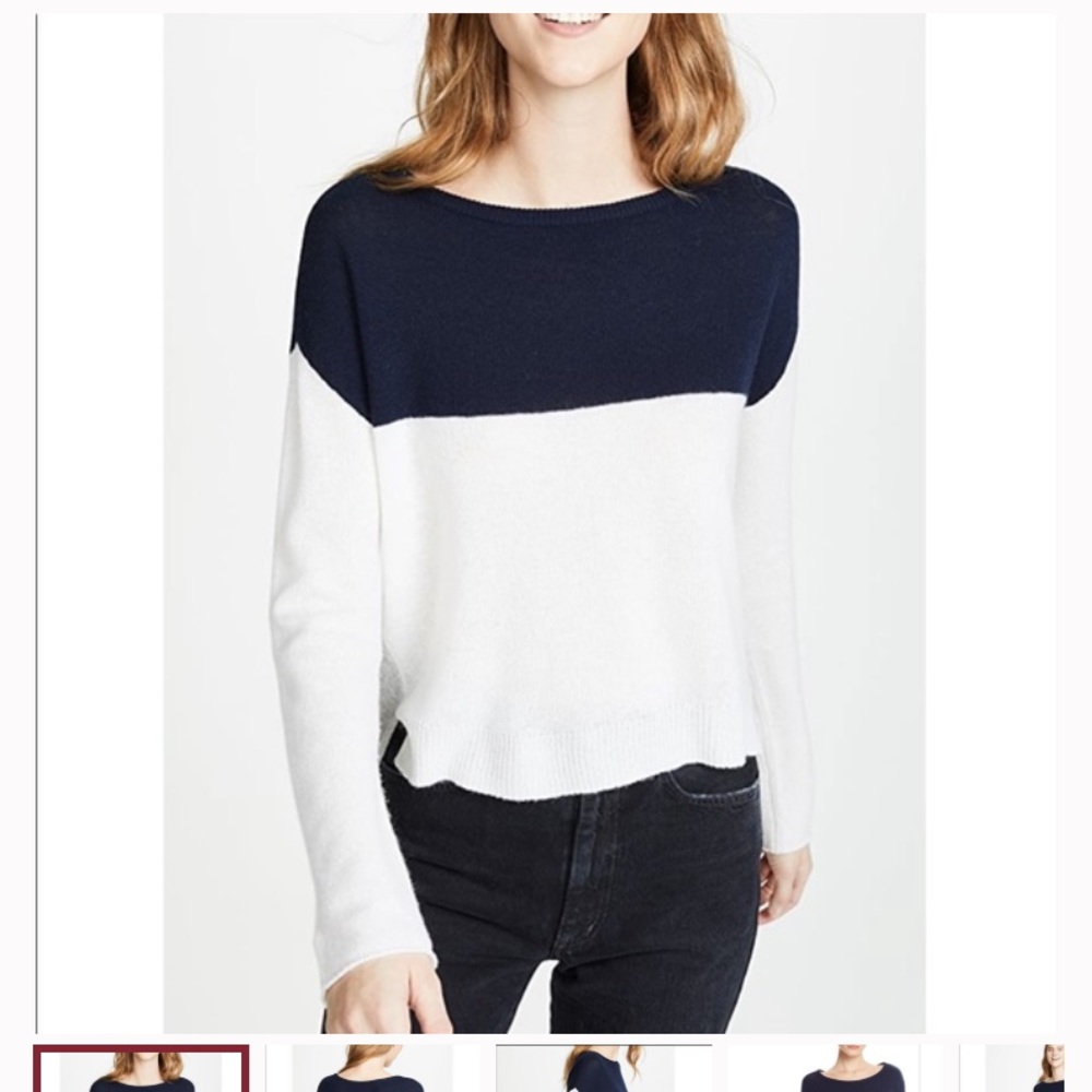 Colorblock Cashmere Boatneck Sweater